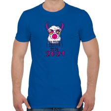 PRINTFASHION Láma - no problama. 2021 - Férfi póló - Királykék férfi póló