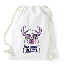 PRINTFASHION Láma - no problama - Sportzsák, Tornazsák - Fehér tornazsák