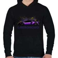 PRINTFASHION lamborghini - Férfi kapucnis pulóver - Fekete férfi pulóver, kardigán