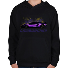 PRINTFASHION lamborghini - Gyerek kapucnis pulóver - Fekete
