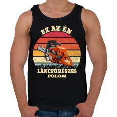 PRINTFASHION Láncfűrész / Favágó - Férfi atléta - Fekete