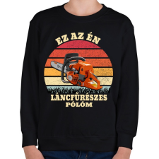 PRINTFASHION Láncfűrész / Favágó - Gyerek pulóver - Fekete gyerek pulóver, kardigán