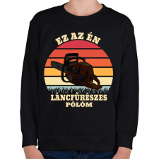 PRINTFASHION Láncfűrész / Favágó - Gyerek pulóver - Fekete gyerek pulóver, kardigán