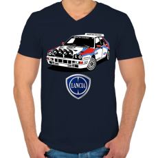 PRINTFASHION Lancia Delta - Férfi V-nyakú póló - Sötétkék