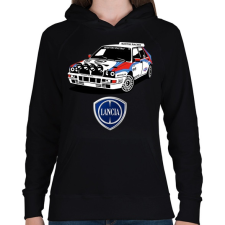 PRINTFASHION Lancia Delta - Női kapucnis pulóver - Fekete női pulóver, kardigán