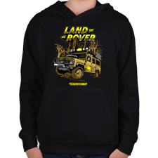 PRINTFASHION Land Rover - Gyerek kapucnis pulóver - Fekete gyerek pulóver, kardigán