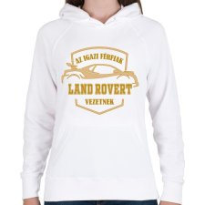 PRINTFASHION Land Roveres sofőr - Női kapucnis pulóver - Fehér női pulóver, kardigán