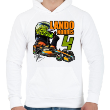 PRINTFASHION Lando Norris F1 - Férfi kapucnis pulóver - Fehér férfi pulóver, kardigán