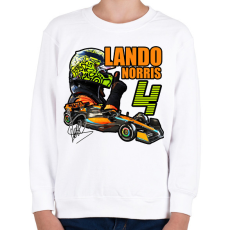 PRINTFASHION Lando Norris F1 - Gyerek pulóver - Fehér