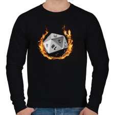 PRINTFASHION Lángoló D20 - Férfi pulóver - Fekete férfi pulóver, kardigán