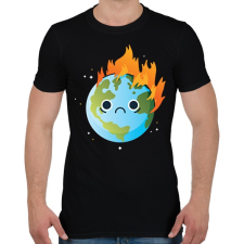 PRINTFASHION Lángoló Föld - Férfi póló - Fekete férfi póló