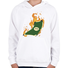 PRINTFASHION Lángoló pénz - Gyerek kapucnis pulóver - Fehér gyerek pulóver, kardigán