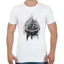 PRINTFASHION Lángoló rózsa - Férfi póló - Fehér férfi póló