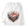 PRINTFASHION Lángoló Szív - Sportzsák, Tornazsák - Fehér
