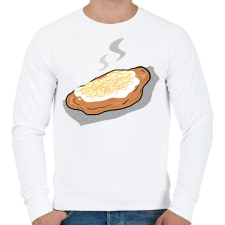 PRINTFASHION Lángos - Férfi pulóver - Fehér férfi pulóver, kardigán