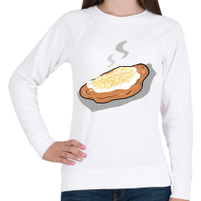 PRINTFASHION Lángos - Női pulóver - Fehér női pulóver, kardigán