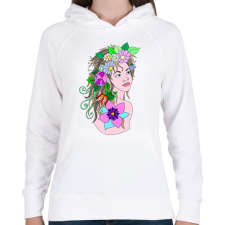 PRINTFASHION Lány - Női kapucnis pulóver - Fehér női pulóver, kardigán