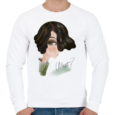 PRINTFASHION Lány.what? - Férfi pulóver - Fehér férfi pulóver, kardigán