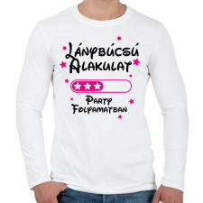 PRINTFASHION Lánybúcsú alakulat Party folyamatban - Férfi hosszú ujjú póló - Fehér férfi póló