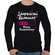 PRINTFASHION Lánybúcsú alakulat Party folyamatban - Férfi hosszú ujjú póló - Fekete
