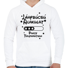 PRINTFASHION Lánybúcsú alakulat Party folyamatban - Férfi kapucnis pulóver - Fehér