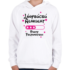 PRINTFASHION Lánybúcsú alakulat Party folyamatban - Gyerek kapucnis pulóver - Fehér