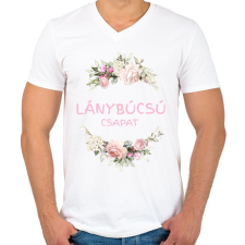 PRINTFASHION Lánybúcsú csapat - Férfi V-nyakú póló - Fehér férfi póló