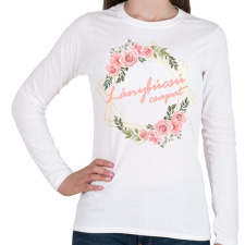 PRINTFASHION Lánybúcsú csapat (rózsás) - Női hosszú ujjú póló - Fehér női póló