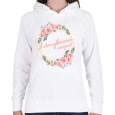 PRINTFASHION Lánybúcsú csapat (rózsás) - Női kapucnis pulóver - Fehér
