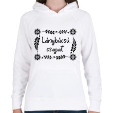 PRINTFASHION Lánybúcsú csapat (virágmintás) - Női kapucnis pulóver - Fehér