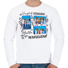 PRINTFASHION Lánybúcsú egyedi képpel - Férfi pulóver - Fehér férfi pulóver, kardigán
