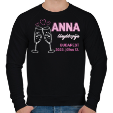 PRINTFASHION Lánybúcsú egyedi névvel - Férfi pulóver - Fekete
