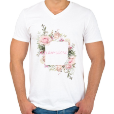 PRINTFASHION Lánybúcsú - Férfi V-nyakú póló - Fehér férfi póló