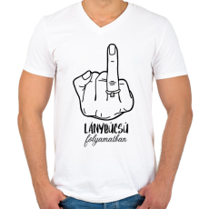 PRINTFASHION Lánybúcsú folyamatban - lánybúcsús póló a csapatnak - Férfi V-nyakú póló - Fehér