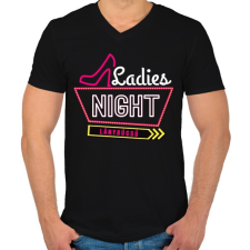 PRINTFASHION Lánybúcsú Ladies Night - Férfi V-nyakú póló - Fekete férfi póló