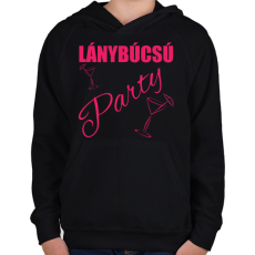 PRINTFASHION Lánybúcsú party - Gyerek kapucnis pulóver - Fekete