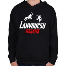 PRINTFASHION Lánybúcsú végjáték 2 - Gyerek kapucnis pulóver - Fekete gyerek pulóver, kardigán