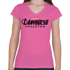 PRINTFASHION Lánybúcsú végjáték - Női V-nyakú póló - Rózsaszín