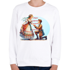PRINTFASHION Lánykérés - Gyerek pulóver - Fehér gyerek pulóver, kardigán
