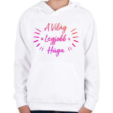 PRINTFASHION Lánytesó - Gyerek kapucnis pulóver - Fehér