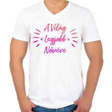 PRINTFASHION Lánytesós - Férfi V-nyakú póló - Fehér férfi póló