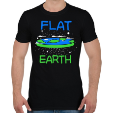 PRINTFASHION Lapos Föld elmélet - Férfi póló - Fekete