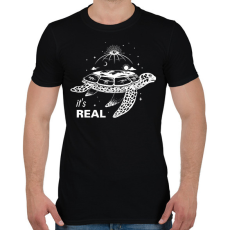 PRINTFASHION Lapos-föld hívő - Férfi póló - Fekete