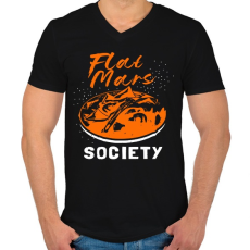 PRINTFASHION Lapos Mars elmélet - Férfi V-nyakú póló - Fekete