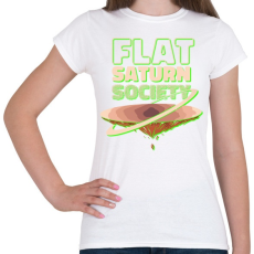 PRINTFASHION Lapos szaturnusz  - Flat Saturn - Női póló - Fehér