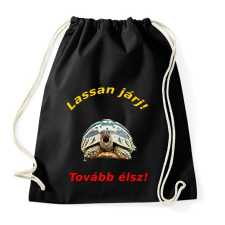 PRINTFASHION lassan járj - Sportzsák, Tornazsák - Fekete tornazsák