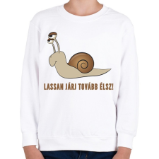 PRINTFASHION LASSAN JÁRJ TOVÁBB ÉLSZ - Gyerek pulóver - Fehér gyerek pulóver, kardigán