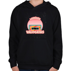 PRINTFASHION lassuzos - Gyerek kapucnis pulóver - Fekete