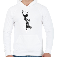 PRINTFASHION Last time I was a deer - Férfi kapucnis pulóver - Fehér