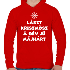 PRINTFASHION Lászt kriszmösz - Férfi kapucnis pulóver - Piros